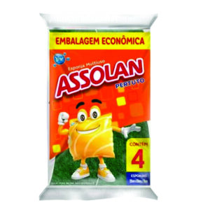 Esponja Dupla Face Multiuso 4X1 - Pct c/ 4 Unidades